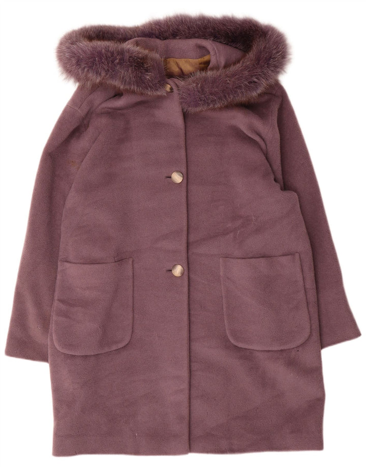 Pardesiu supradimensionat cu glugă pentru femei Armorica IT 46 Lână mov mare