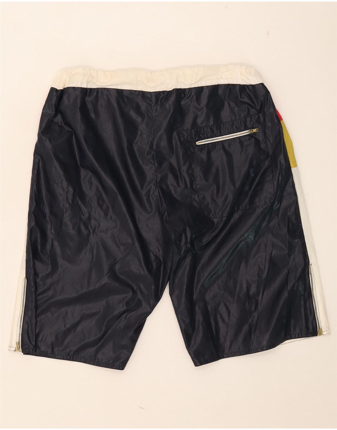 Pantaloni scurți de înot vintage pentru bărbați IT 52 nailon mare multicolor color bloc