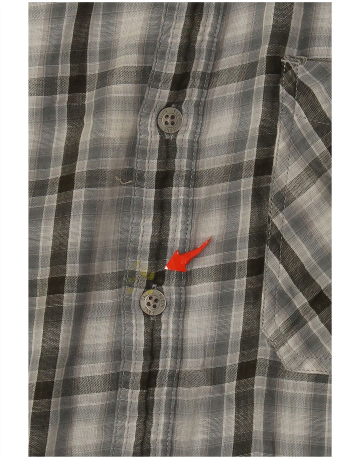 Cămașă militară pentru bărbați Calvin Klein Jeans XL, bumbac cu carouri gri