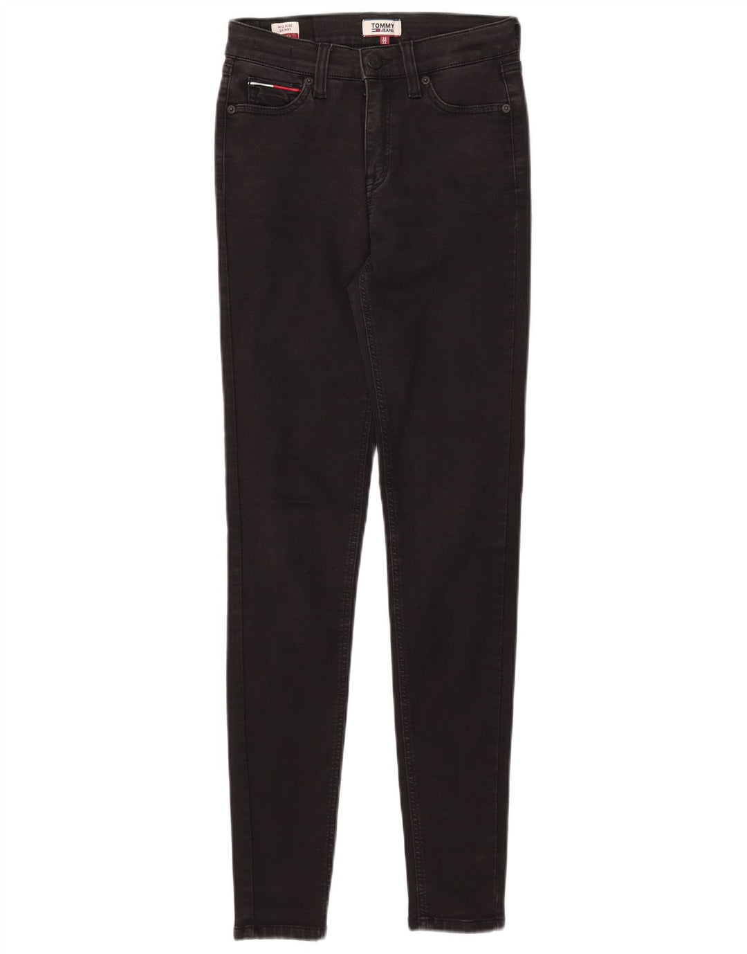 TOMMY HILFIGER Blugi skinny pentru femei cu talie medie W25 L32 bumbac negru