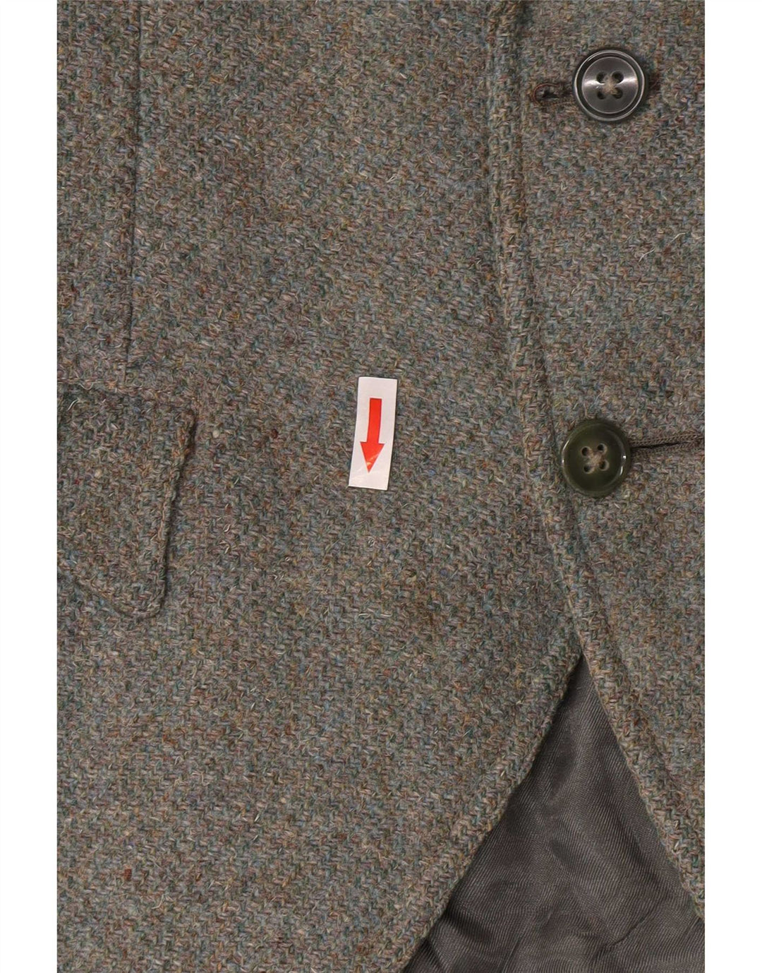 Jachetă pentru femei Harris Tweed, militară, cu 2 nasturi, lână kaki, UK 8