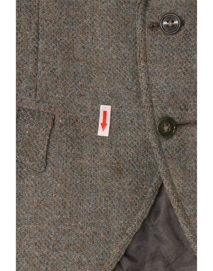 Jachetă pentru femei Harris Tweed, militară, cu 2 nasturi, lână kaki, UK 8