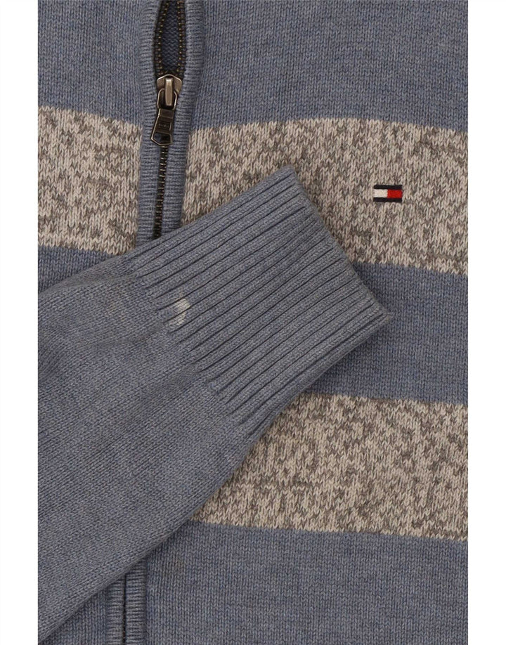 Pulover cardigan pentru bărbați Tommy Hilfiger, bumbac color bloc albastru mediu