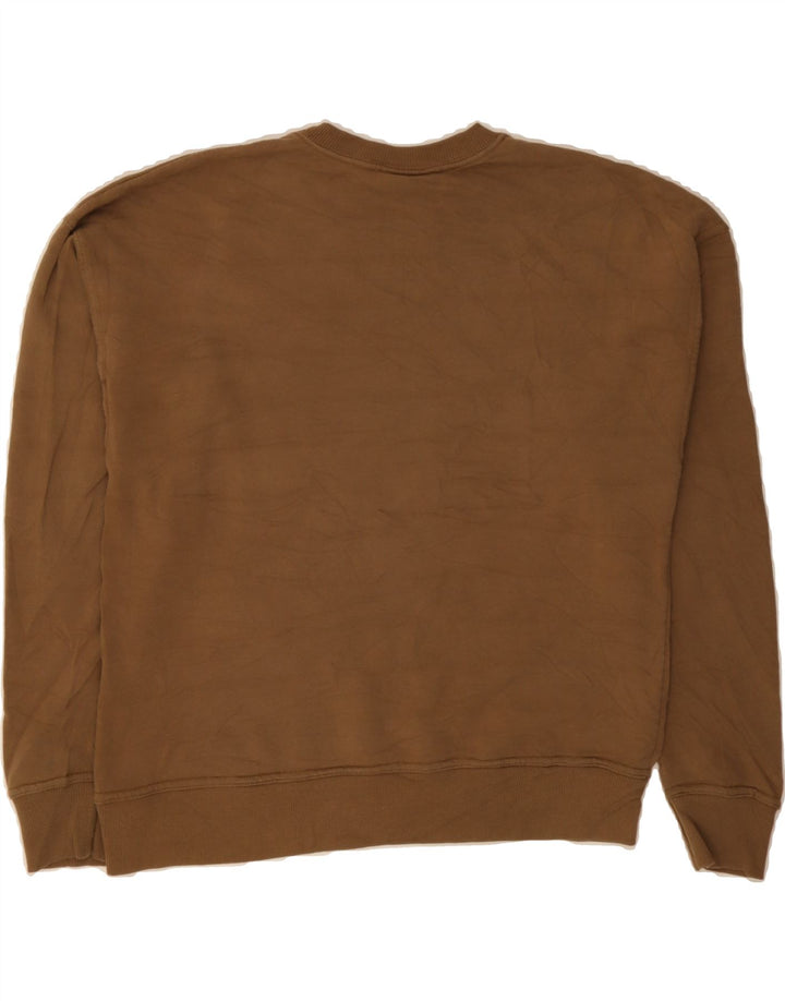 CHAMPION Womens Oversized Graphic Sweatshirt Jumper UK 10 Small Brown Vintage Champion and Second-Hand Champion from Messina Hembry 