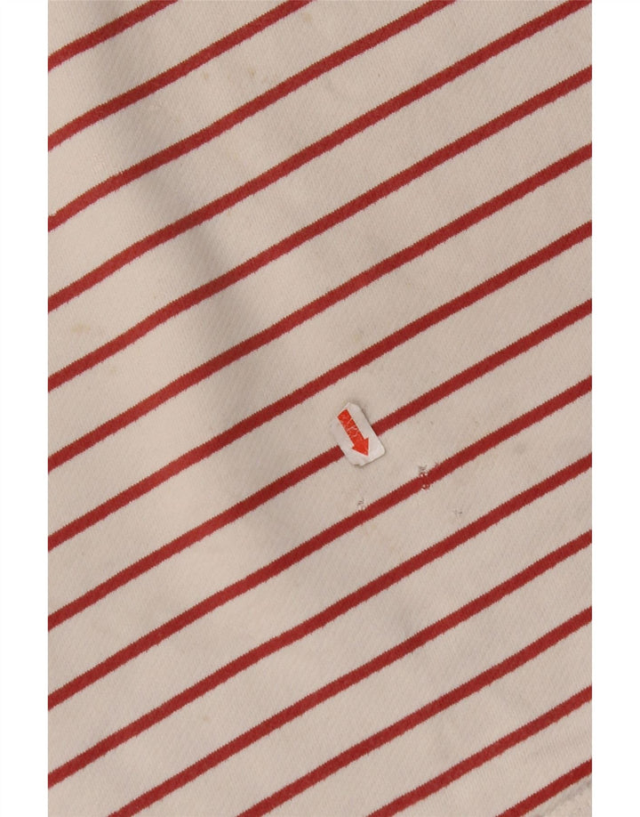 FAT FACE Top pentru femei cu mânecă lungă UK 8 mic bumbac cu dungi alb