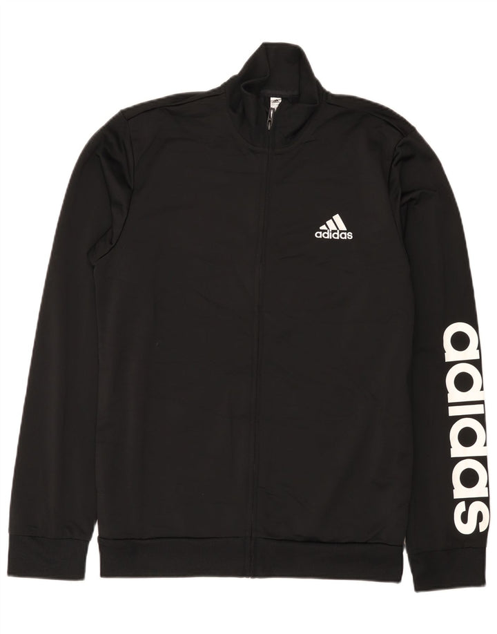 Jachetă de top pentru trening grafic Adidas pentru bărbați UK 38/40 Poliester mediu negru