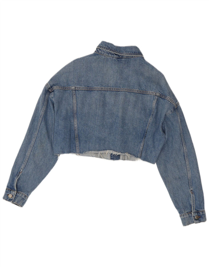 Jachetă de blugi supradimensionată pentru femei Topshop UK 10, bumbac albastru mic