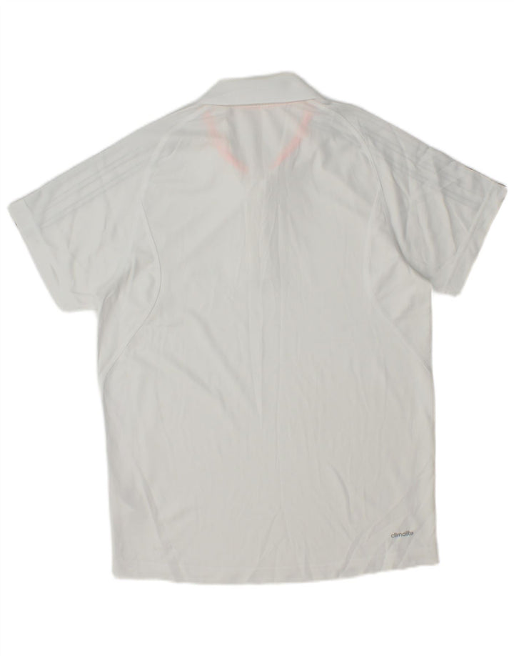 Tricou polo Adidas Climalite pentru bărbați, alb mic