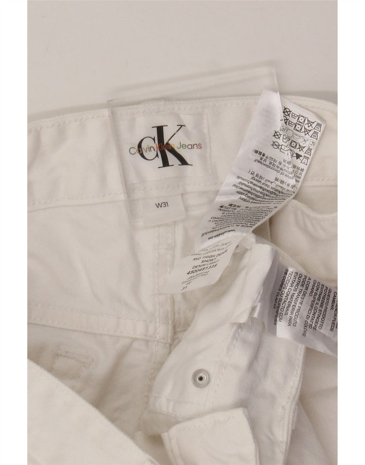Pantaloni scurți din denim grafic pentru bărbați CALVIN KLEIN W31 bumbac alb mediu