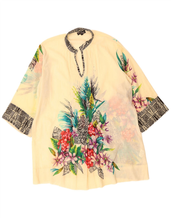 POSITANO BY JEAN PAUL Rochie tunică supradimensionată pentru femei UK 18 XL Bej Floral