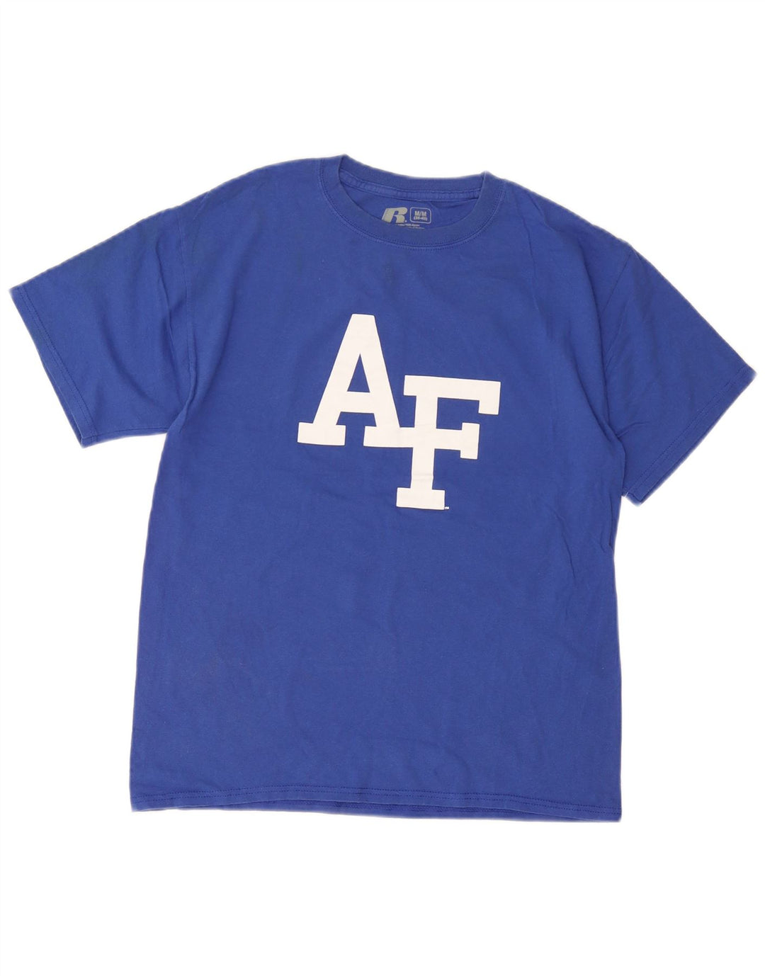 Tricou grafic Russell Athletic pentru bărbați Top din bumbac albastru mediu