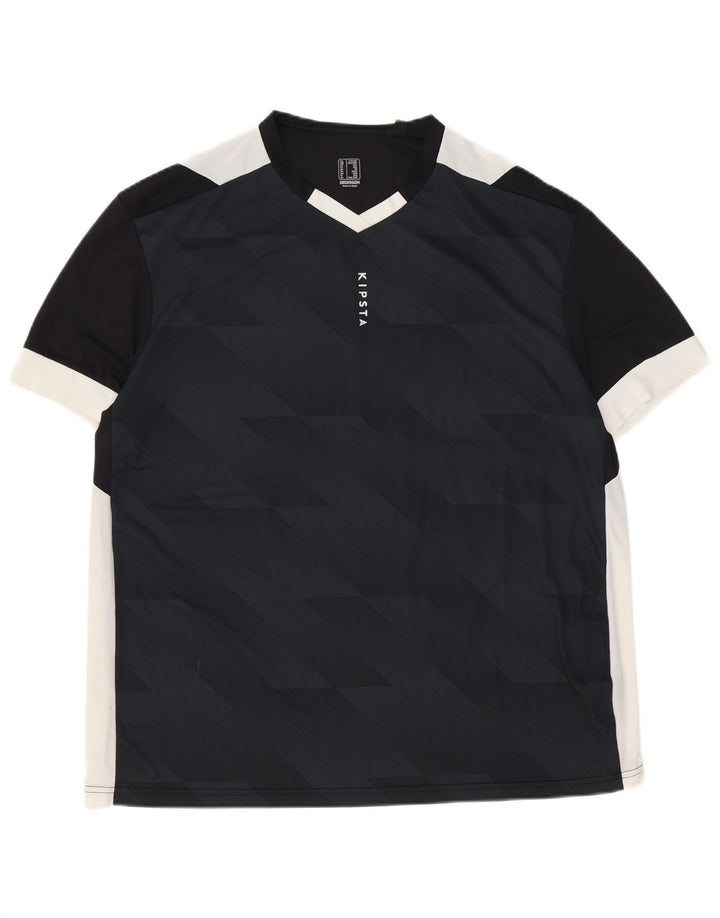 Tricou grafic Decathlon pentru bărbați Top 2XL negru Colorblock