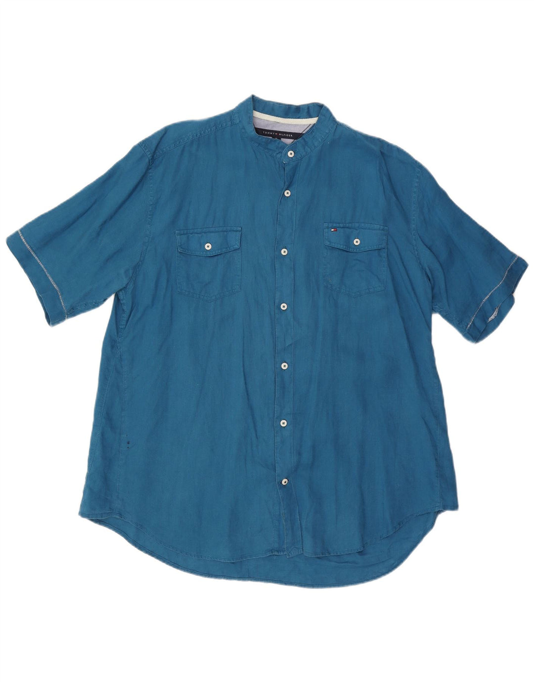 TOMMY HILFIGER Cămașă cu mânecă scurtă, personalizată, XL Albastru