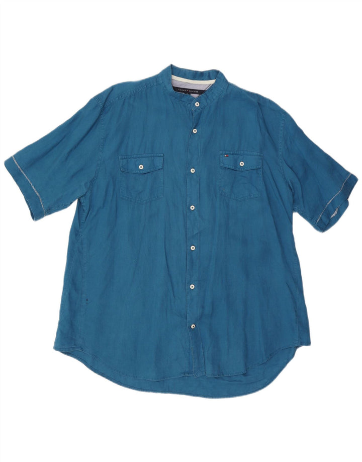 TOMMY HILFIGER Cămașă cu mânecă scurtă, personalizată, XL Albastru