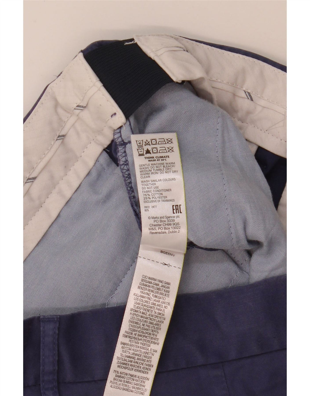Pantaloni scurți chino pentru bărbați Marks & Spencer W34, mari, albastru, bumbac