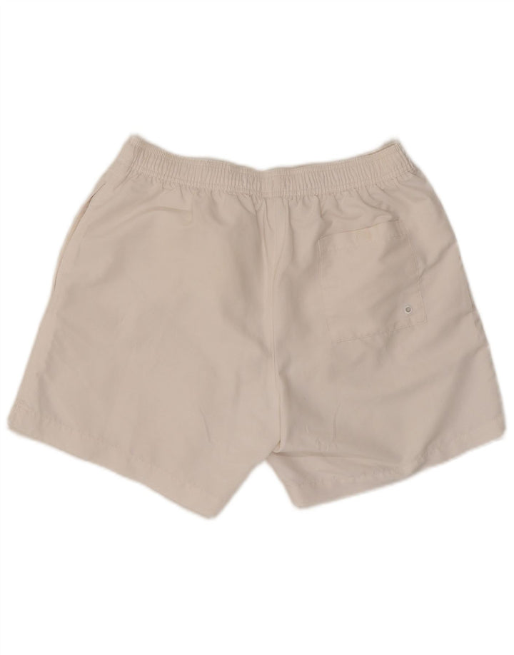 Pantaloni scurți de înot grafic Calvin Klein pentru bărbați, poliester alb mediu