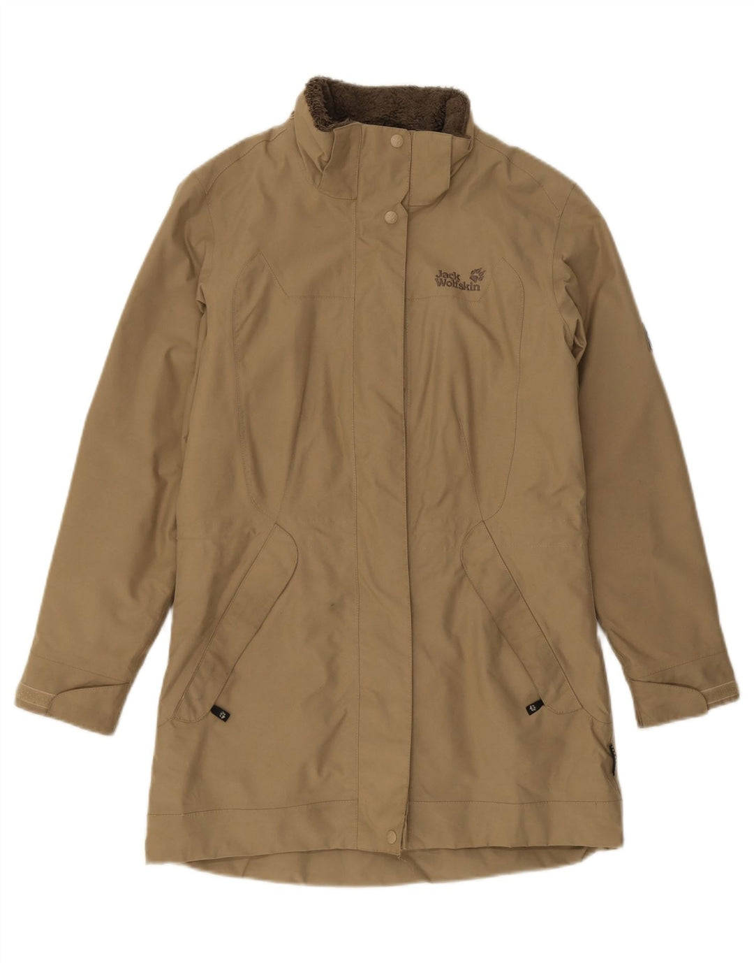 JACK WOLFSKIN Womens Oversized Windbreaker Coat UK 10 Small  Khaki