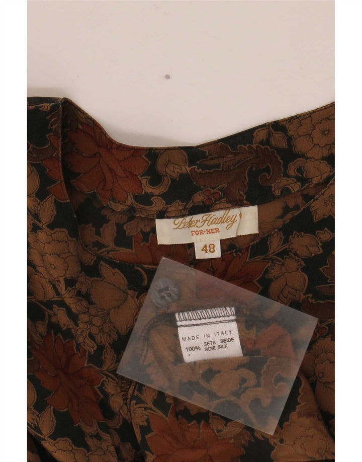 Bluză cămașă pentru femei Peter Hadley IT 48 XL Maro Mătase Floral