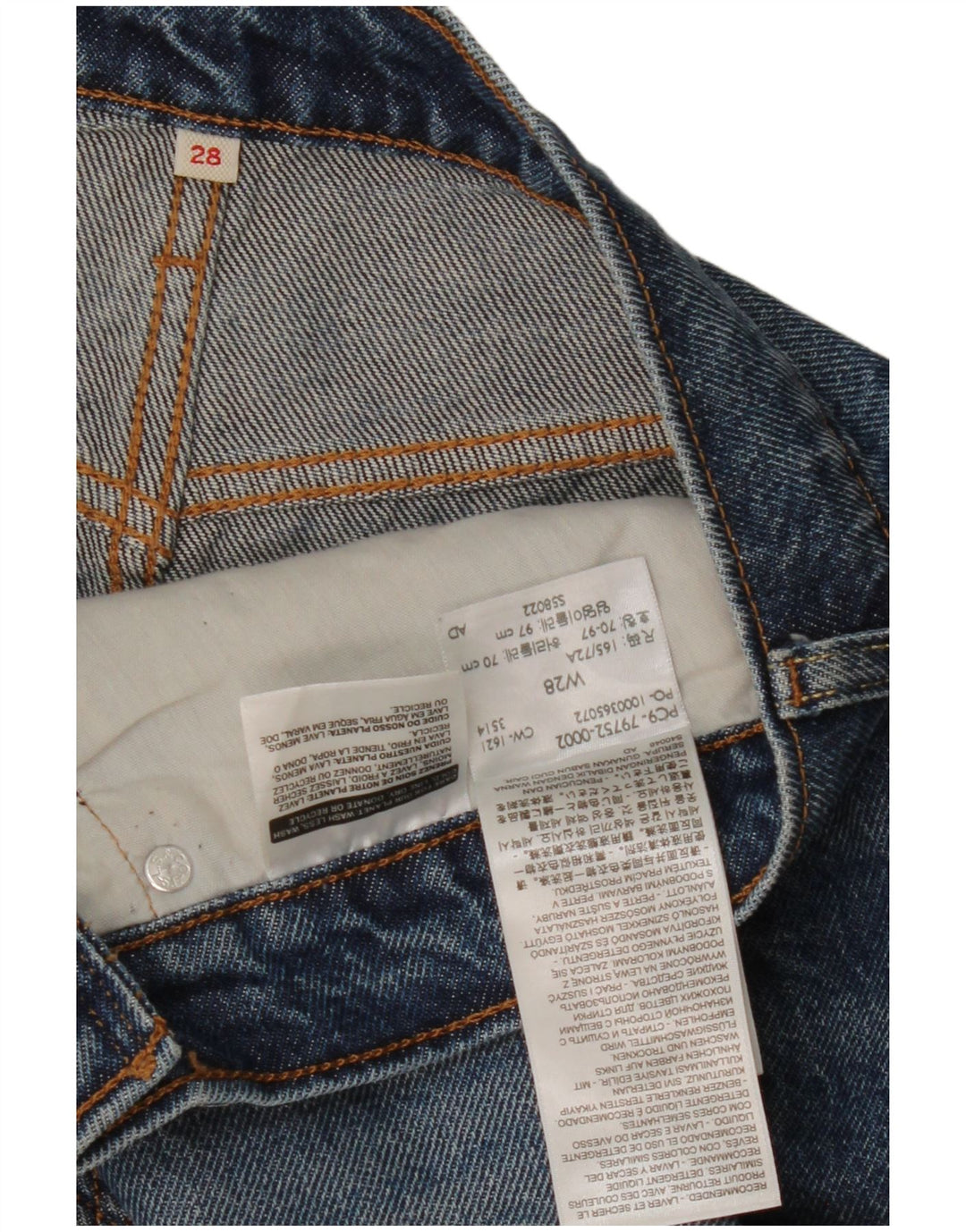 Fusta de blugi învechită pentru femei Levi's W28 bumbac albastru mediu
