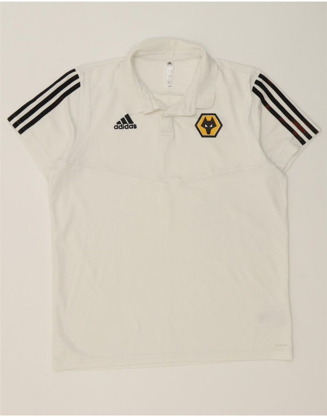 Tricou polo Adidas Wolverhampton Wanderers pentru bărbați, bumbac cu dungi albe mari