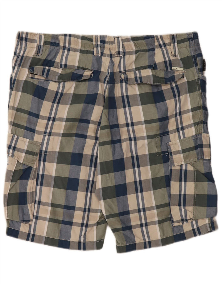 Pantaloni scurți cargo pentru bărbați Sisley IT 50 Large W36, bumbac cu carouri multicolore