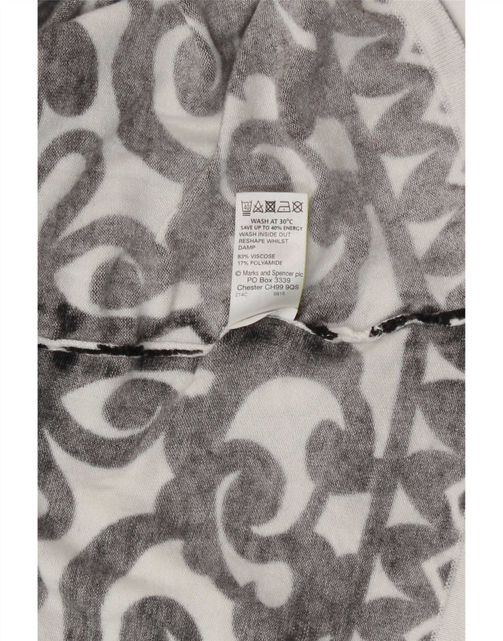 Marks & Spencer Top pentru femei cu mânecă lungă UK 16, mare, alb, viscoză cachetă