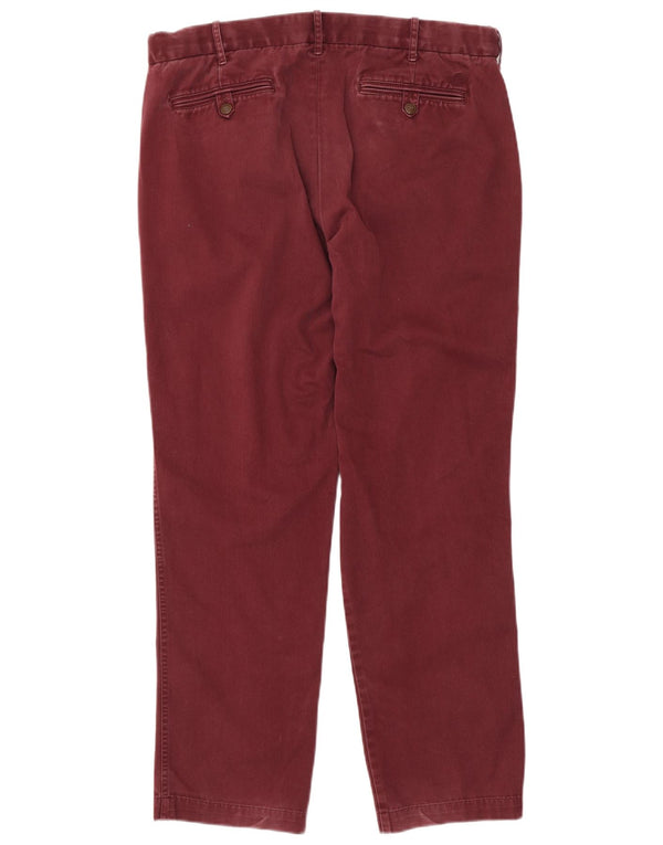 Marks & Spencer Pantaloni Chino Drepți Blue Harbour pentru bărbați W36 L31 Burgundy