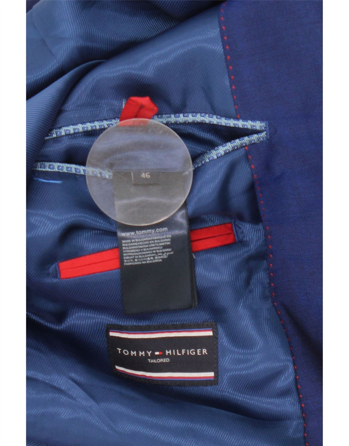 Jachetă pentru bărbați Tommy Hilfiger cu 2 nasturi IT 46 Lână virgină albastră mică