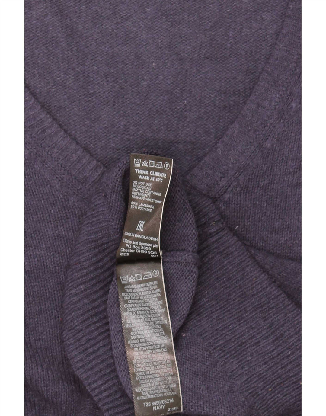 Pulover pentru femei Marks & Spencer cu decolteu în V UK 10 Mic bleumarin