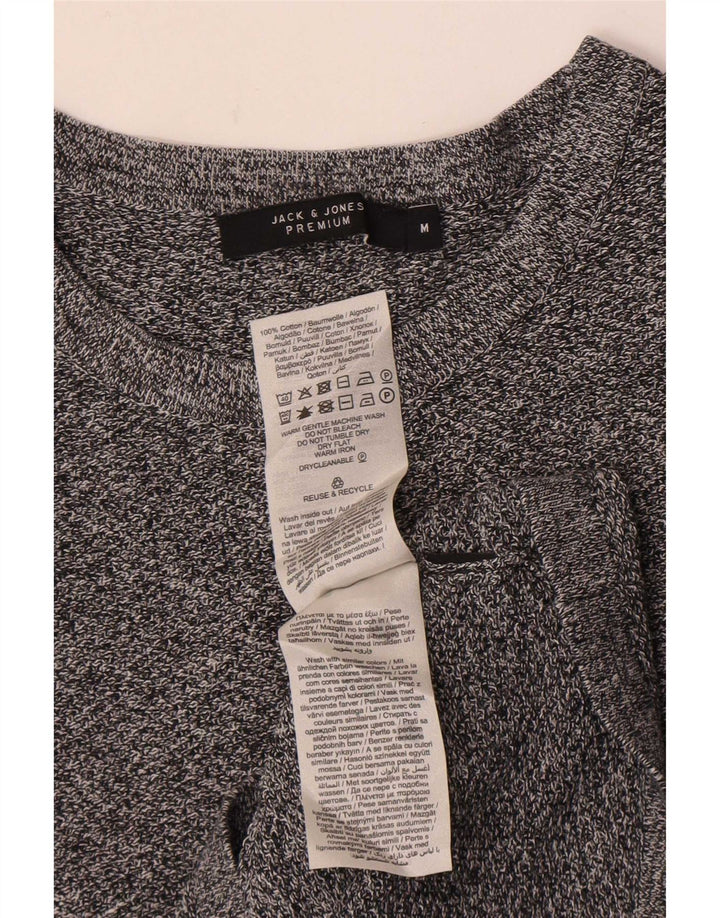 Top pentru bărbați Jack & Jones cu mânecă lungă, gri mediu, bumbac cu pete