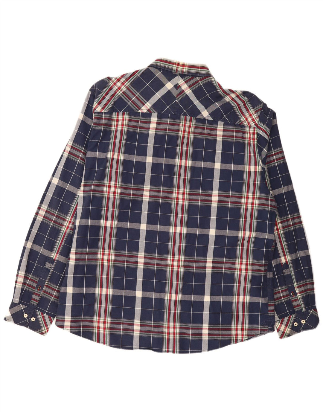 TIMBERLAND Mens Earthkeepers Slim Fit Shirt 3XL Navy Blue Check Cotton Vintage Timberland and Second-Hand Timberland from Messina Hembry 