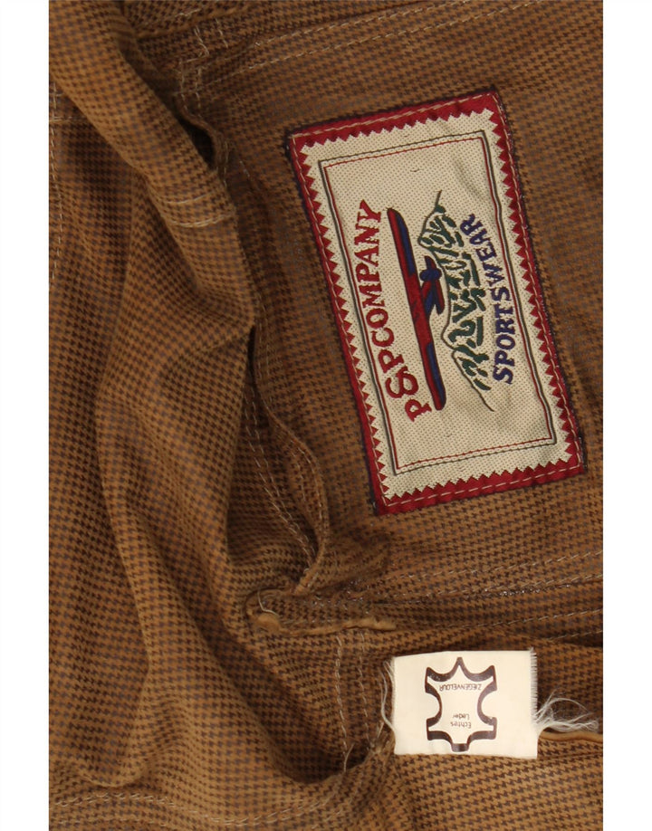 Jachetă pentru bărbați VINTAGE din piele intoarsa cu 2 nasturi UK 42 XL din piele maro
