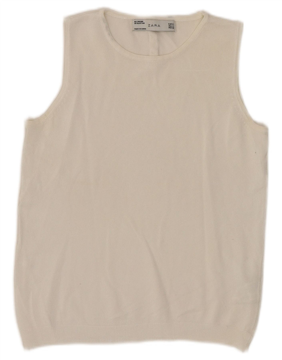 Top cu vestă pentru femei Zara UK 12 Medium White Viscose