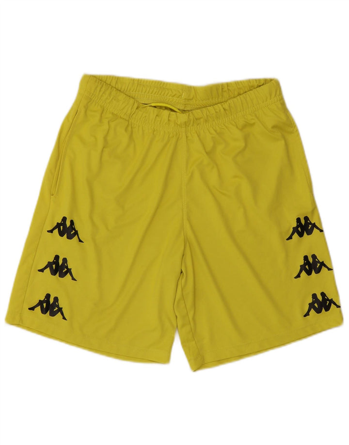Pantaloni scurți sport grafic Kappa pentru bărbați, poliester galben mare