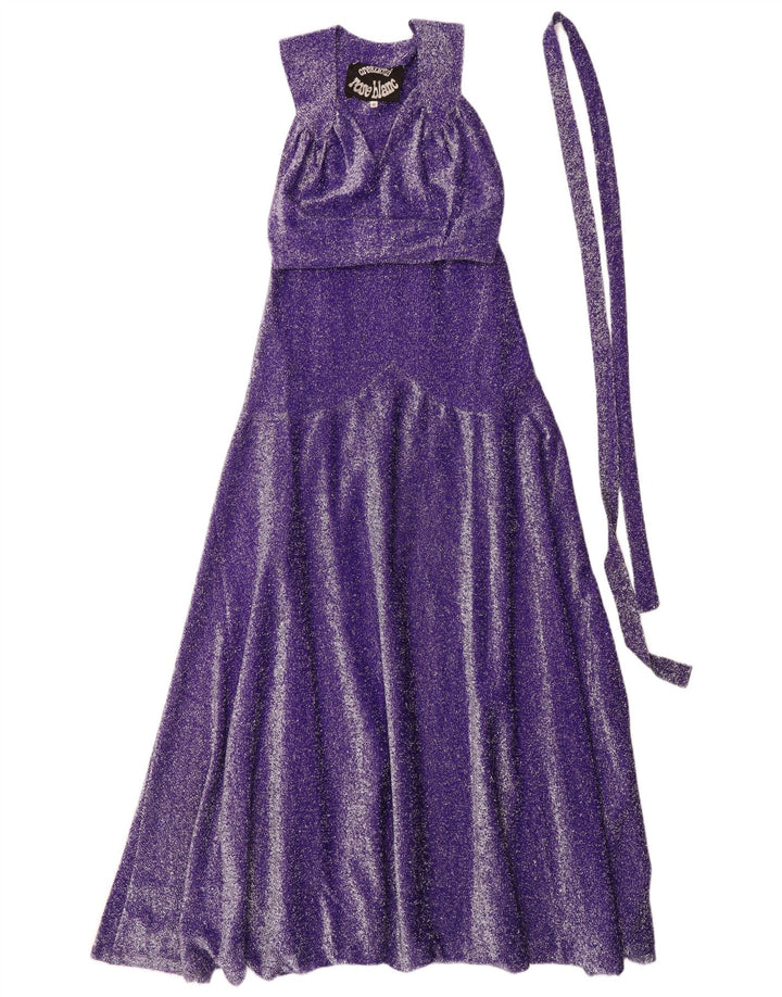 Rochie maxi fără mâneci vintage pentru femei IT 42 violet mediu