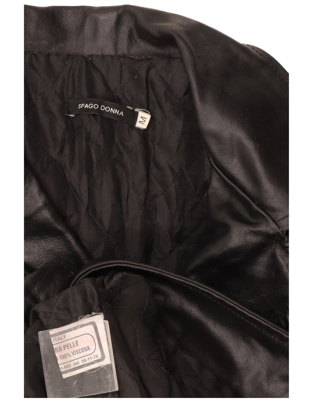 Palton din piele vintage pentru femei UK 12 Piele neagră medie