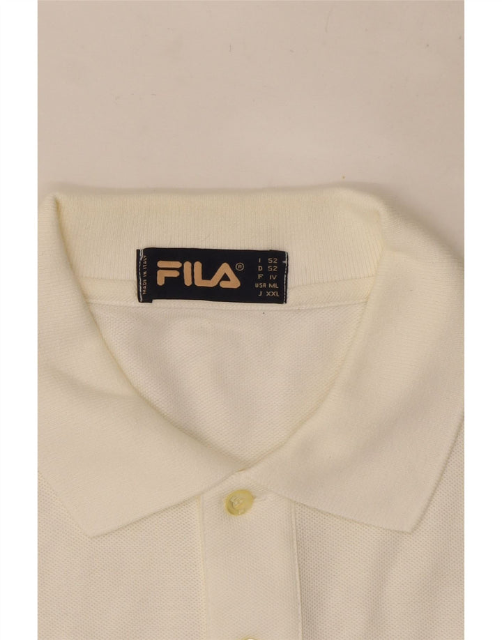 Cămașă polo Fila pentru bărbați, mare, alb, bumbac
