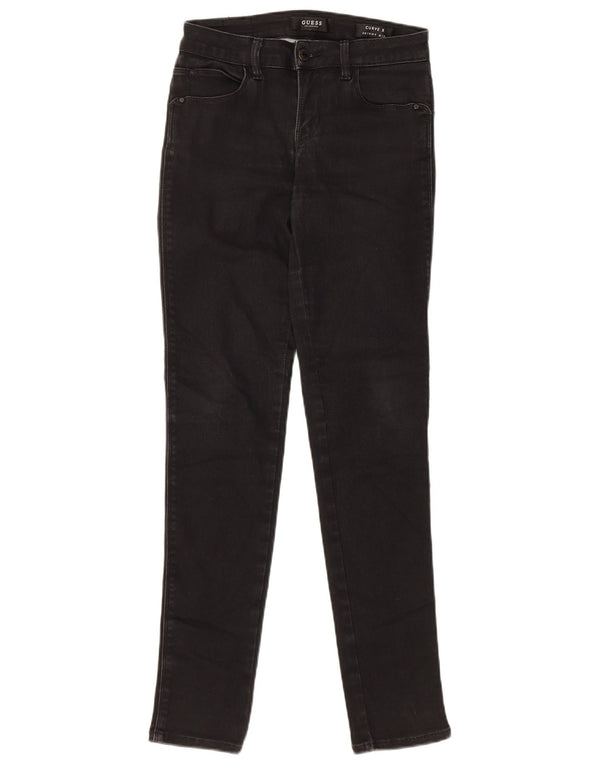Blugi skinny Guess Curve X cu talie medie L25 L29 negri