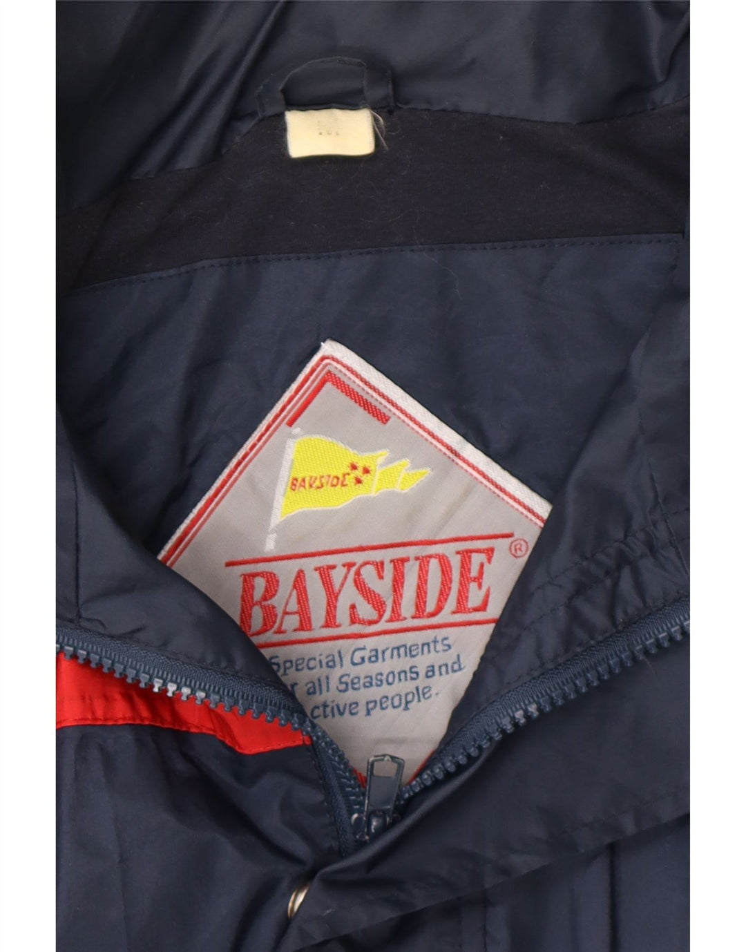 BAYSIDE Mens Windbreaker Jacket UK 38 Medium Navy Blue Colourblock Vintage Bayside and Second-Hand Bayside from Messina Hembry 