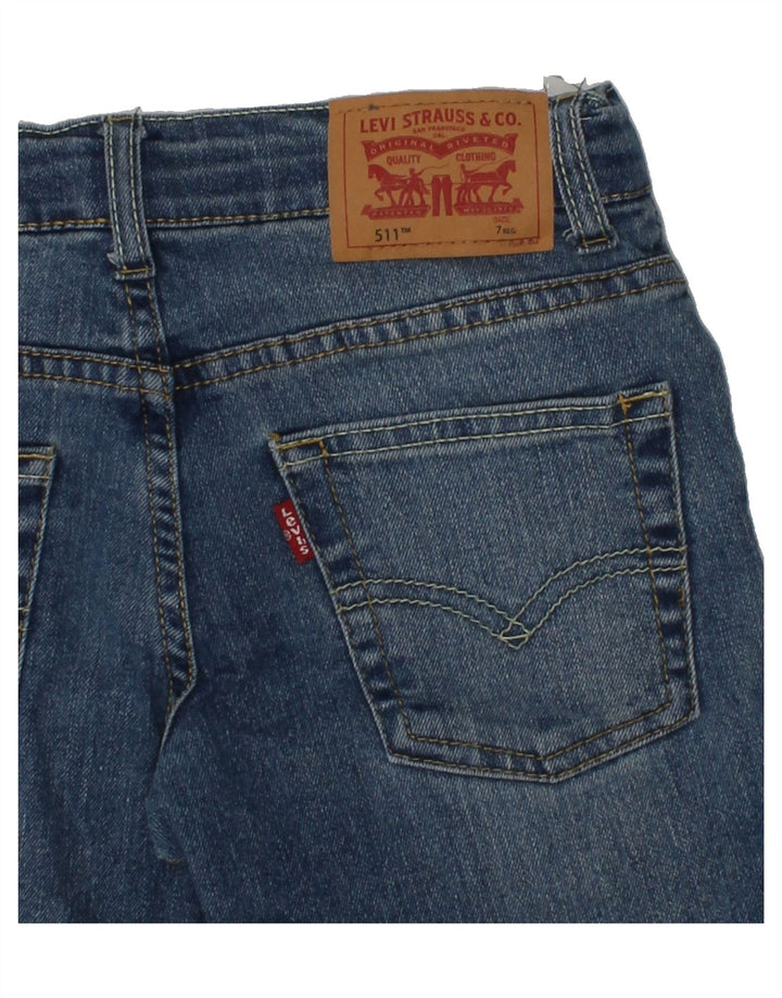 LEVI'S Boys 511 Slim Jeans 6-7 Years W24 L21 Navy Blue Cotton | Vintage Levi's | Thrift | Second-Hand Levi's | Used Clothing | Messina Hembry 