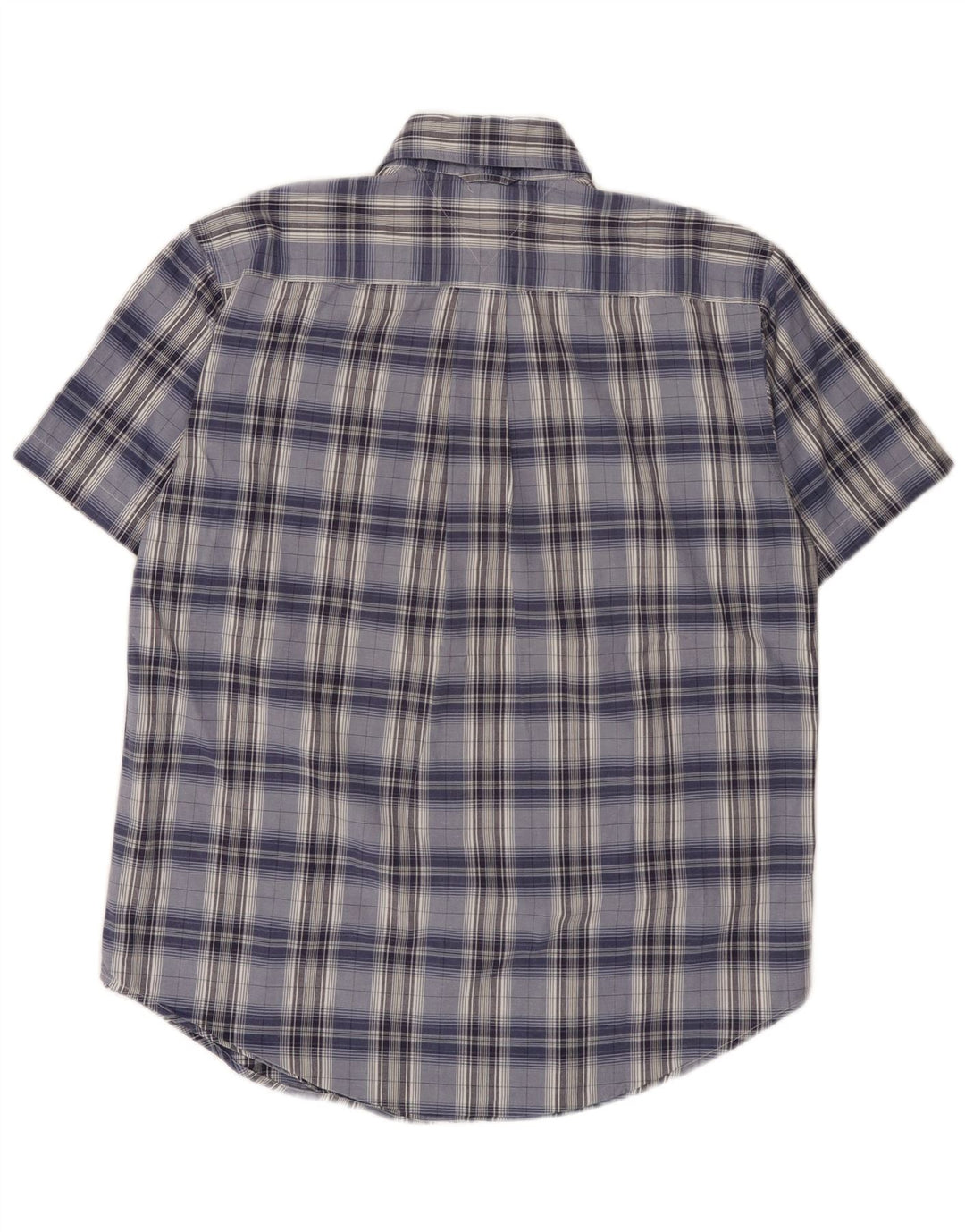 Cămașă cu mânecă scurtă Tommy Hilfiger pentru bărbați, bumbac cu carouri albastru mediu