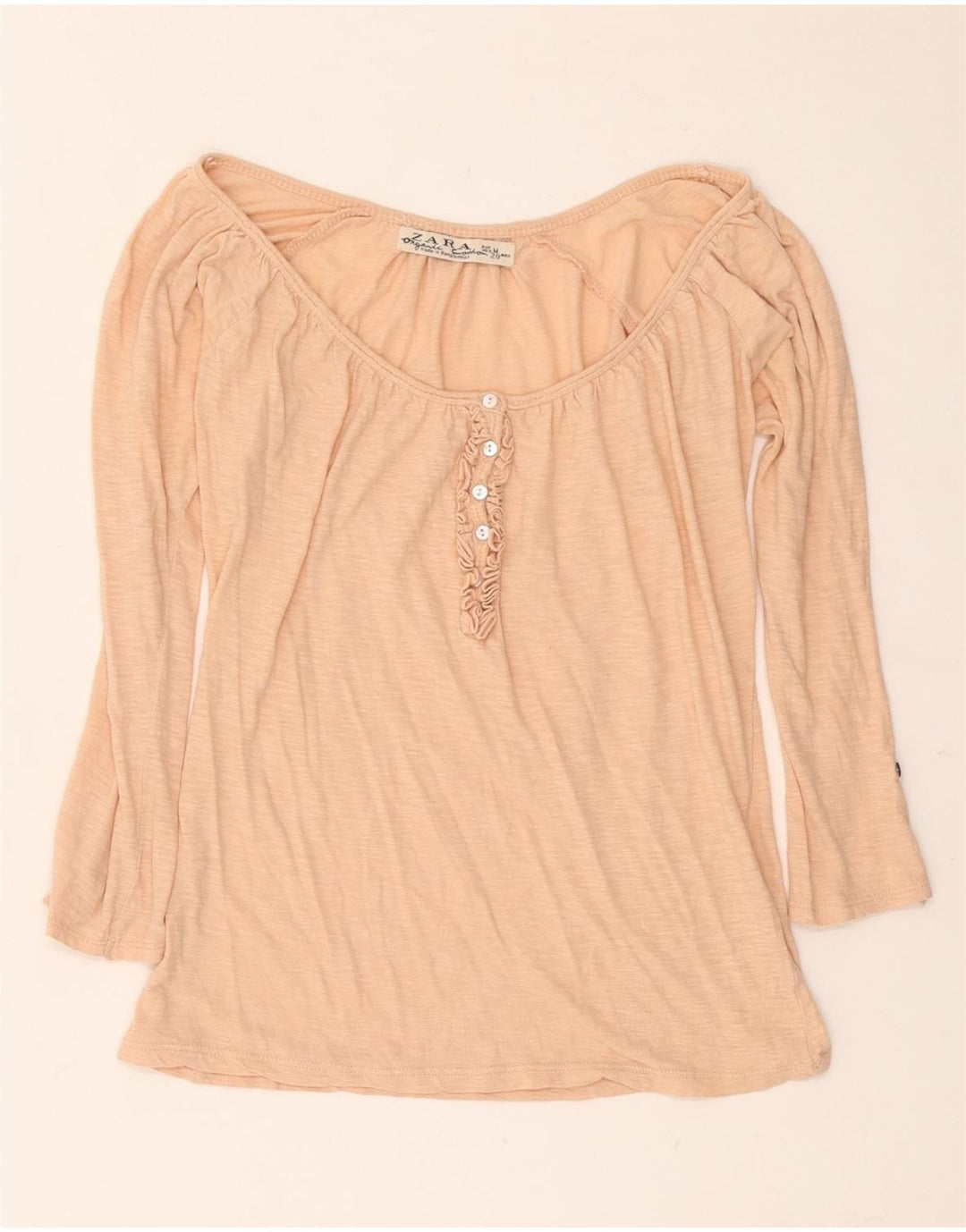 Top femeie Zara cu mânecă lungă UK 12 Medium roz pete