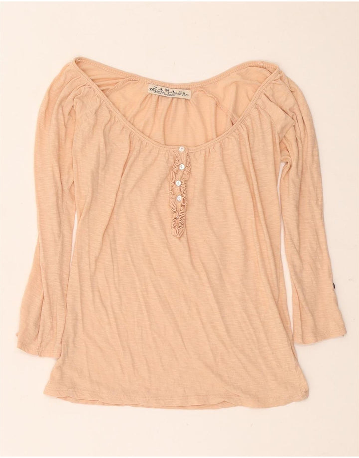 Top femeie Zara cu mânecă lungă UK 12 Medium roz pete