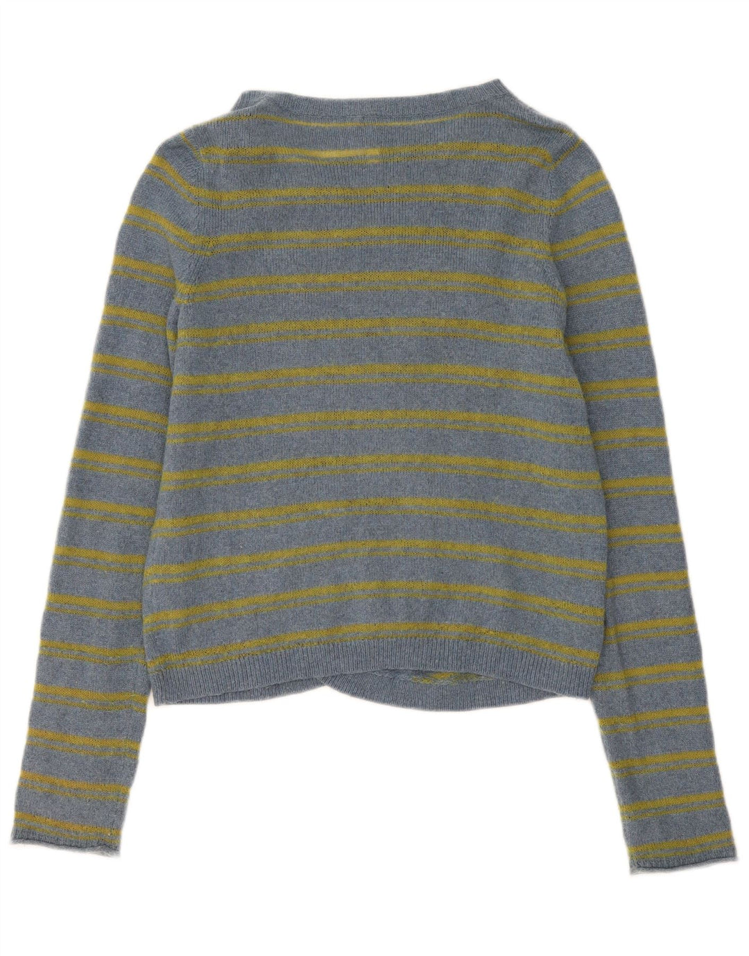 White Stuff Pulover cardigan deschis pentru femei UK 12 Bumbac cu dungi albastre medii
