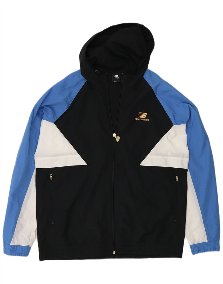 Jachetă de trening cu grafică pentru bărbați New Balance, mare, neagră, bloc de culoare