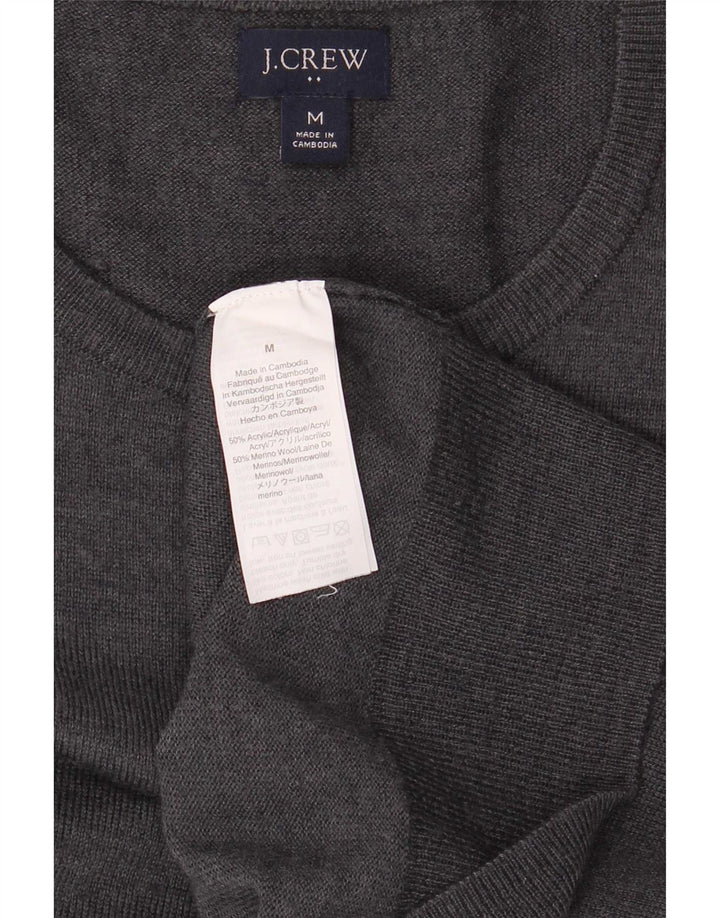 J. Crew Pulover pentru bărbați cu gâtul rotund, gri mediu acrilic