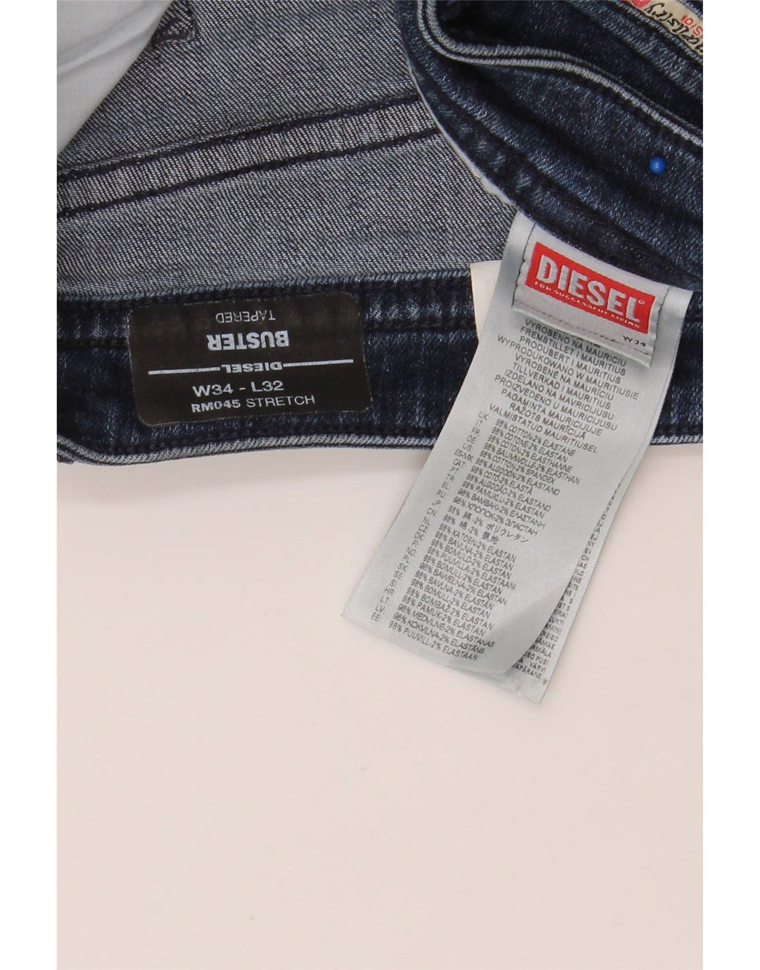 DIESEL Blugi pentru bărbați Buster Tapered W34 L34 Bumbac bleumarin