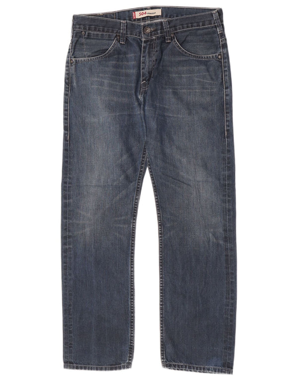 Blugi drepti pentru bărbați Levi's 504 W32 L27 Bumbac albastru