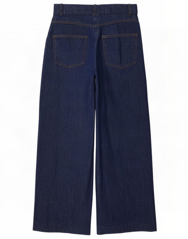 Blugi Zara femei cu picioare largi EU 32 2XL W22 L28 bleumarin bumbac