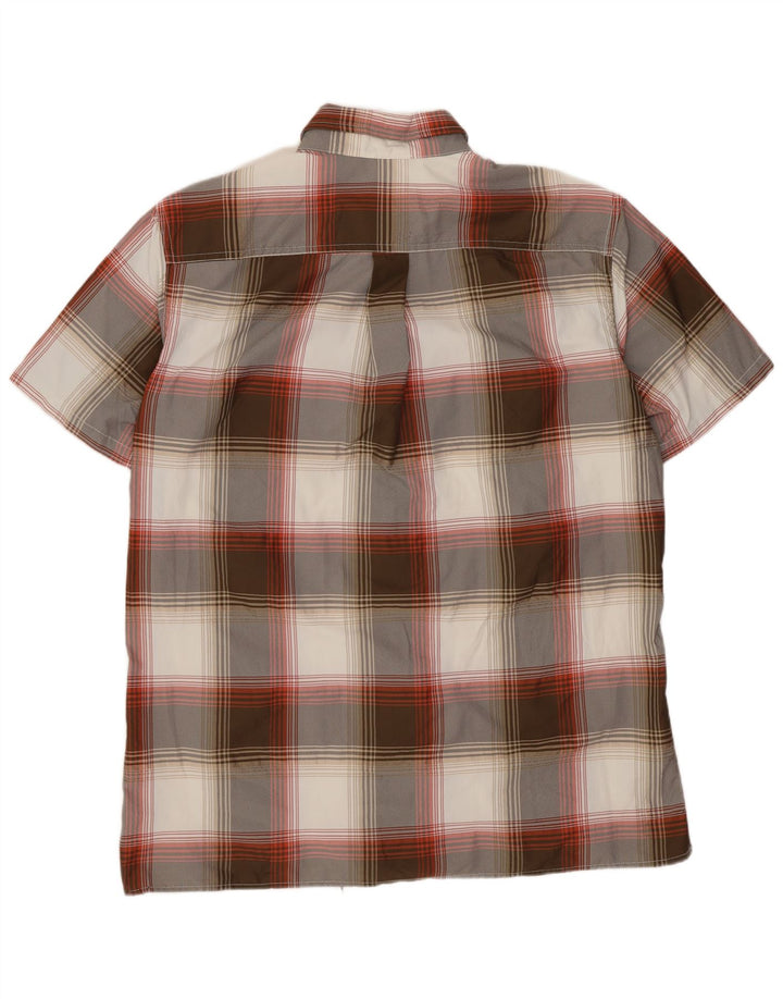 Cămașă cu mânecă scurtă pentru bărbați Eddie Bauer, poliester cu carouri, gri mediu